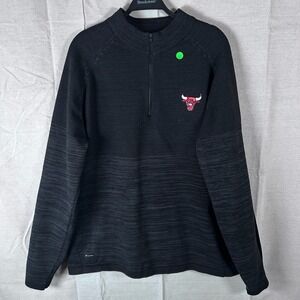 Levelwear Chicago Bulls NBA Mens XL Black 1/4 Zip Pullover Sweater Knit Top
